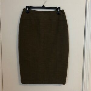 Moulinette Soeurs Green Linen Cotton Blend Zip Up Pencil Skirt Size 6